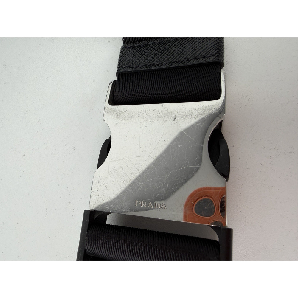 Prada Tessuto Nylon Belt Bag in Black with a Front Zippered Pocket S07 - Picture 9 of 16